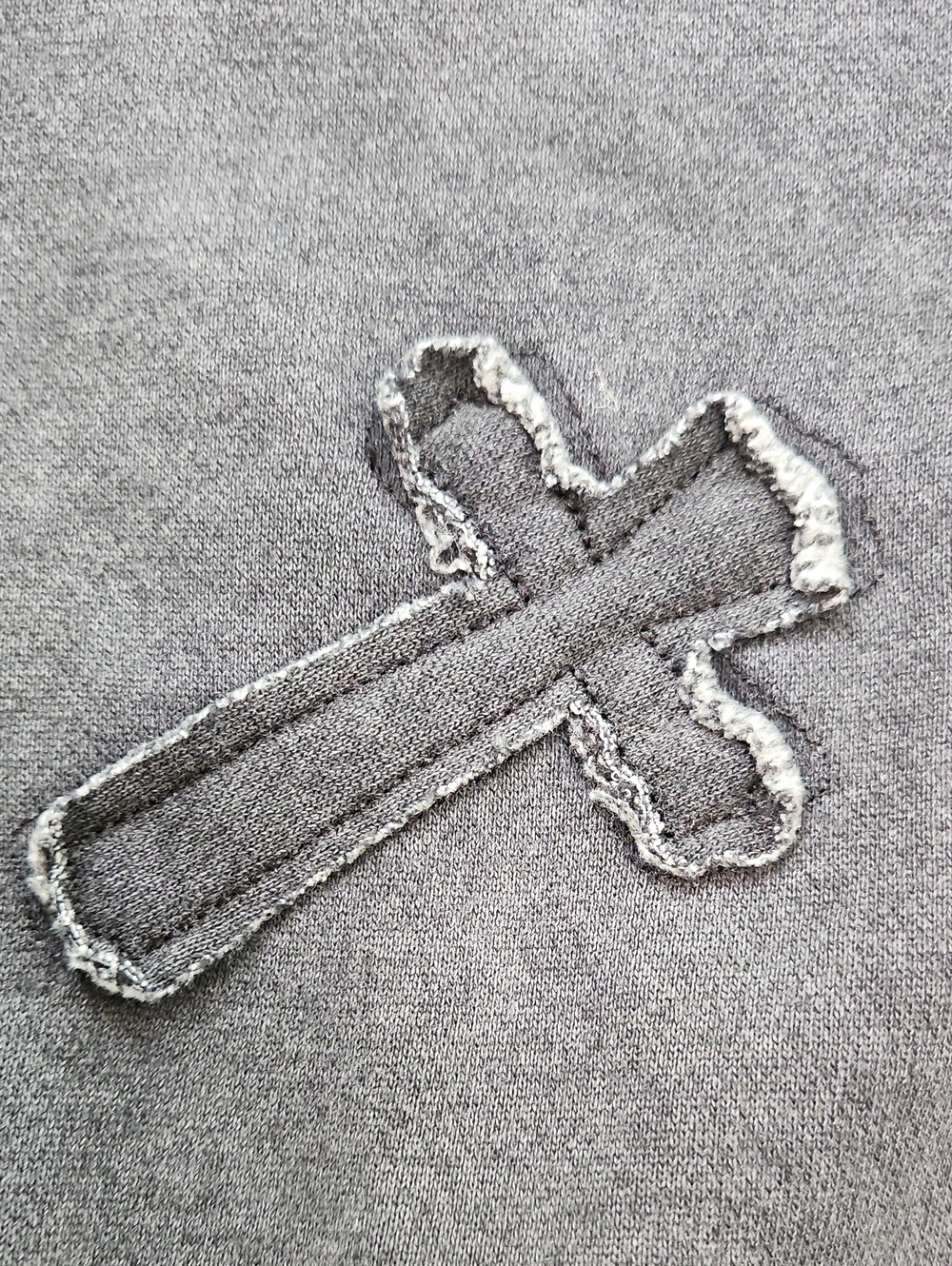 Daisy Street Black Cross Patch Cropped Hoodie Pullover Size XS OVERSIZED - Picture 11 of 15